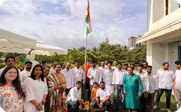 DCT team at an Independence Day flag hoisting